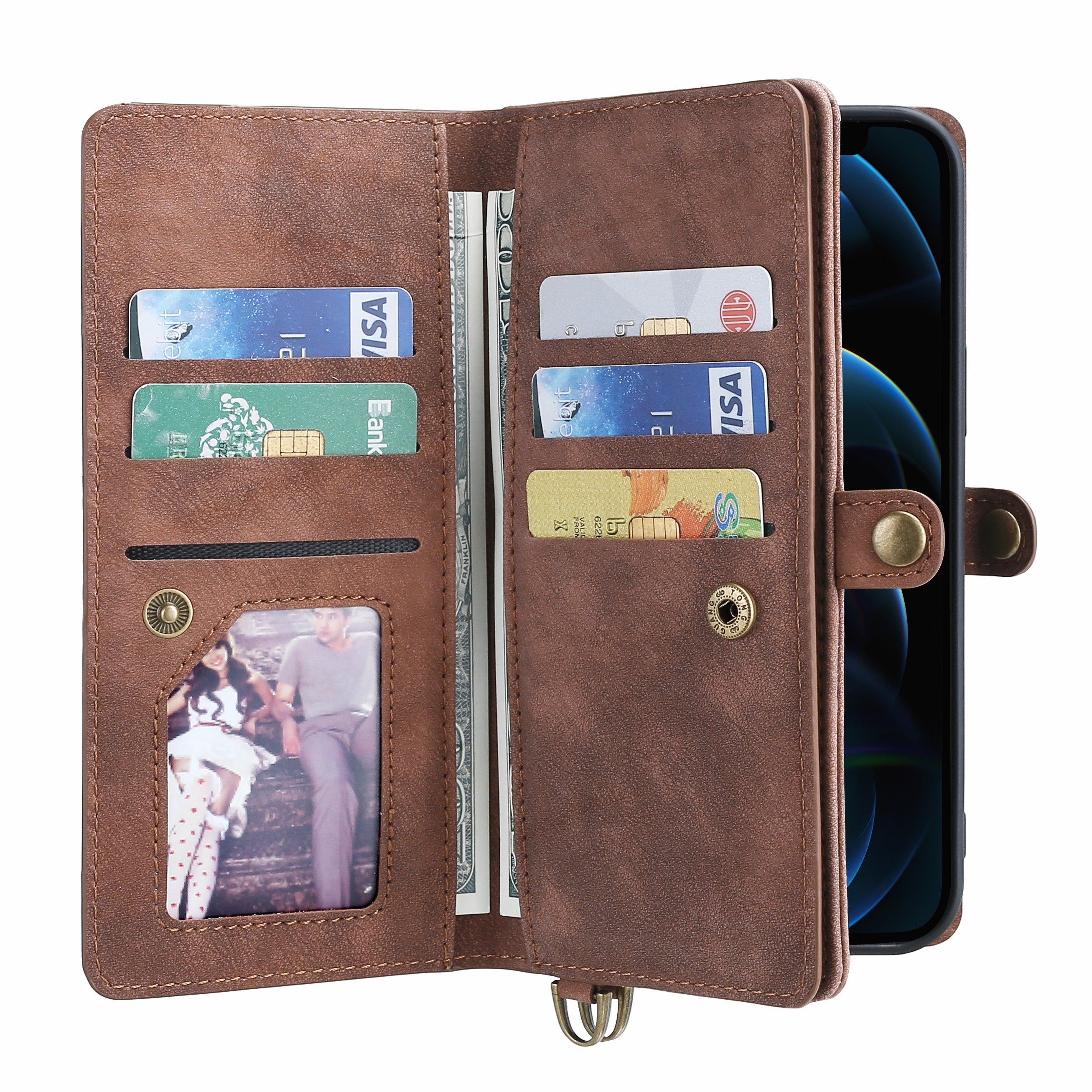 MEGSHI 021 Series For iPhone 14 Pro Magnetic Detachable Wallet PU Leather Protective Shell Folding Stand Phone Case MEGSHI 021 Series For iPhone 14 Pro Magnetic Detachable Wallet PU Leather Protective Shell Folding Stand Phone Case